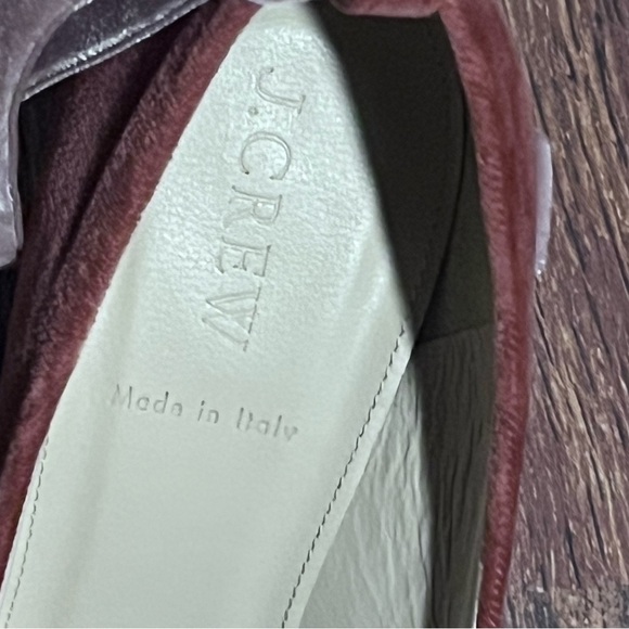 J. Crew Elsie Rusted Blush Pink Red Velvet Ankle Lace Up Pumps Size 7.5 - Picture 6 of 6